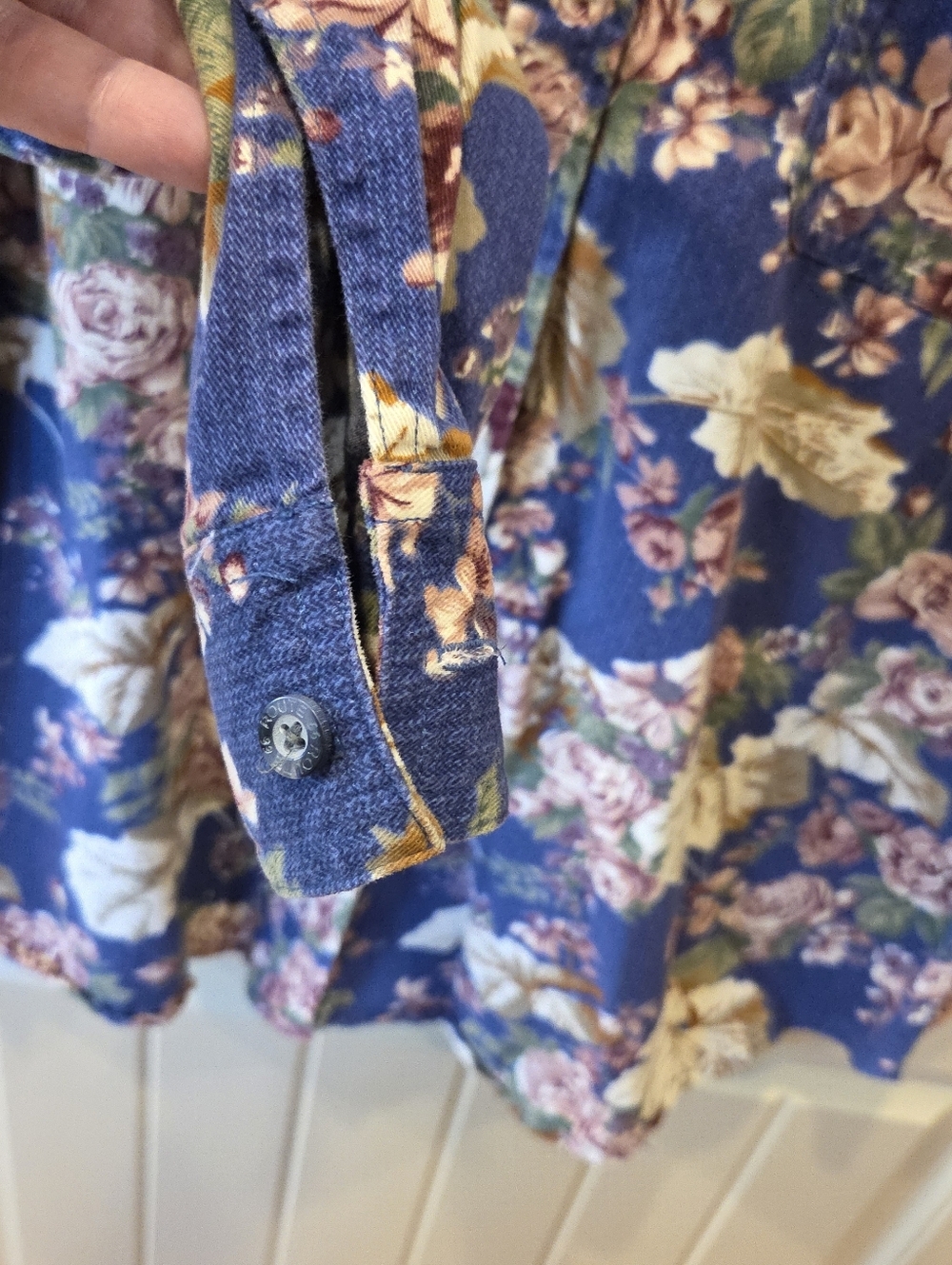 ​Vintage 90s Route 66 Floral Button Down Shirt XL Cotton Cottagecore Grannycore - Picture 4 of 15